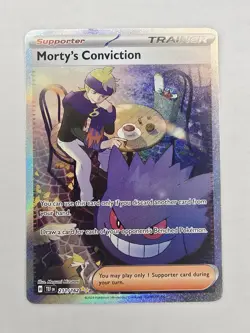 Pokemon Morty's Conviction Trainer SV05 211/162 Full Art Holo Rare - Image 1