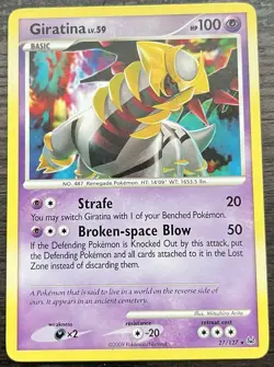 Giratina 27/127 Pokemon TCG Base Set Platinum Non Holo Rare Lightly Played LP - Image 1