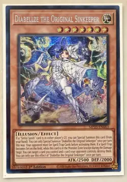 Yugioh Diabellze the Original Sinkeeper MP25-EN063 Secret Rare 1st Ed NM - Image 1