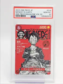 MONKEY D. LUFFY 2025 ONE PIECE JP PROMO MAGAZINE VOL.20 A PSA 10 Q6092 - Image 1