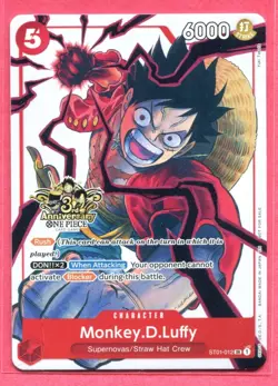 Monkey.D.Luffy ST01-012 (3rd Anniversary Tournament Promo) 3 Brothers Pack - Image 1