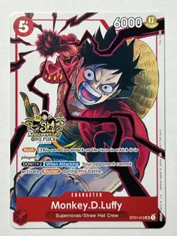 Monkey.D.Luffy ST01-012 (3rd Anniversary Tournament Promo) 3 Brothers Pack - Image 2