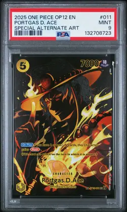 2025 ONE PIECE OP12-LEGACY OF THE MASTER #011 PORTGAS D. ACE PSA 9 - Image 1