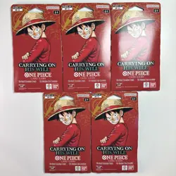 5x ENGLISH One Piece CCG: Carrying On His Will - Sleeved Booster Pack lot OP-13 - Image 1