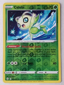 REVERSE HOLO Celebi 003/072 NM / M Shining Fates Pokemon Card - Yuu Nishida Art - Image 1