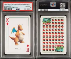 1998 POKEMON STADIUM GREEN VERSION PLAYING CARDS KING/DIAMONDS DRAGONITE PSA 10 - Image 3