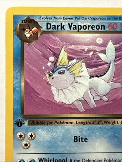Dark Vaporeon Team Rocket 45/82 1st Edition Vintage Card Pokemon TCG WOTC NM - Image 3