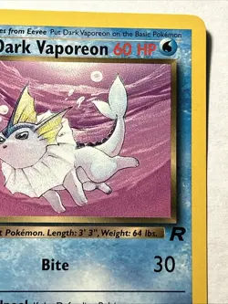 Dark Vaporeon Team Rocket 45/82 1st Edition Vintage Card Pokemon TCG WOTC NM - Image 4