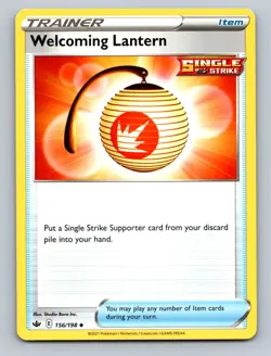 Welcoming Lantern Uncommon SWSH06: Chilling Reign #156/198 TCG Pokemon Card NM - Image 1