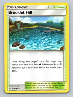 Brooklet Hill Uncommon SM - Guardians Rising #120/145 TCG Pokemon Card NM - Image 1