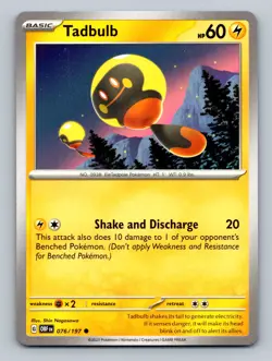 Tadbulb 076/197 Common SV03: Obsidian Flames #076/197 tcg Pokemon Card NM - Image 1