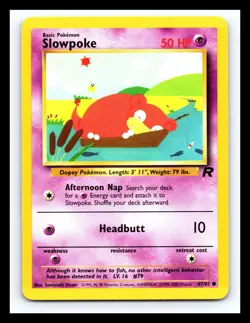 💥 Slowpoke Non Holo WOTC Pokemon Card 67/82 Rocket Set 2000 - Image 1
