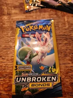 7 - Sun & Moon-Unbroken Bonds 3 card Pokemon Booster Packs - Image 3