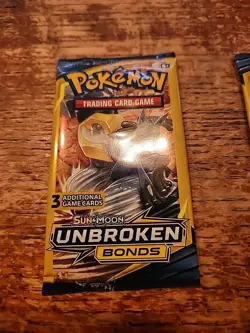 7 - Sun & Moon-Unbroken Bonds 3 card Pokemon Booster Packs - Image 5