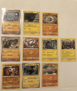Lot of 10 Geodude Golem and Graveler Pokemon Cards - Image 1