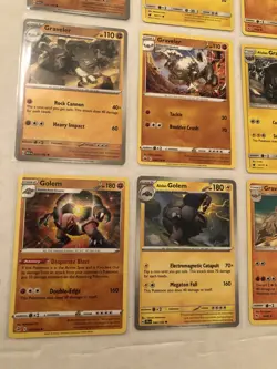 Lot of 10 Geodude Golem and Graveler Pokemon Cards - Image 2
