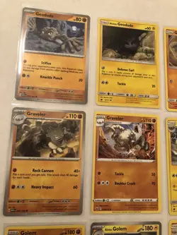 Lot of 10 Geodude Golem and Graveler Pokemon Cards - Image 3