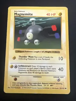 Base Set Vintage Shadowless Pokemon 9 Card Lot - Magnemite, Machop & Staryu - Image 4