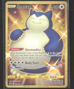 Pokemon Snorlax 224/198 Secret Rare Holo Card Sword & Shield Chilling Reign - Image 1
