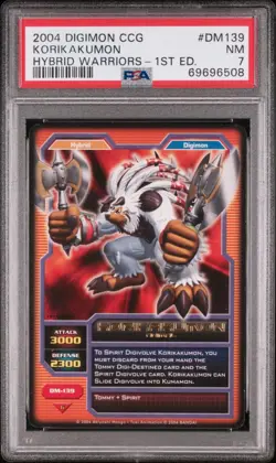 DIGIMON CCG 2004 KORIKAKUMON Hybrid Warriors 1st Edition PSA 7 DM-139 Gold Card - Image 1