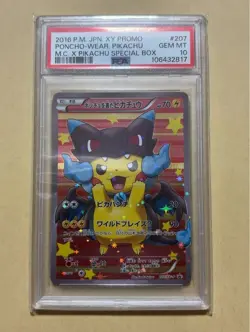 PSA10 Pikachu in Poncho Mega Charizard X Promo 207/XY-P Pokemon Card - Image 1