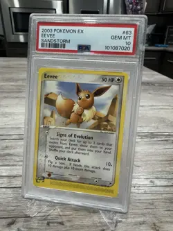 Eevee 💎 Non-Holo 2003 Pokemon Card 63/100 EX Sandstorm Set PSA 10 GEM MINT - Image 2