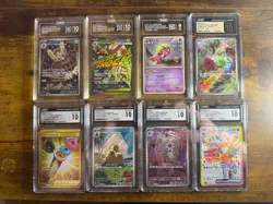 Japanese Pokemon Graded Lot CGC TAG 10 Pristine Gem Mint Art Rare Holo 8 Cards - Image 1