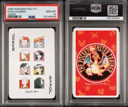 1996 Pokemon Red Version Playing Cards Joker Gym Leaders PSA 10 - Image 3
