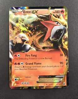 Entei EX 13/108 - Pokemon Dark Explorers 2012 Ultra Rare Holo EX Card - Image 1