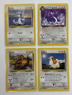 Vintage Lot Of 4 Legendary Collection Pokemon Cards Dark Dragonair Dratini - Image 1