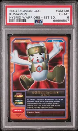 DIGIMON CCG 2004 KUMAMON Hybrid Warriors 1st Edition PSA 6 DM-138 Gold Card - Image 1
