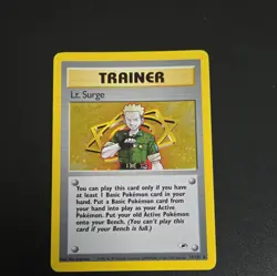 Pokemon TCG Lt. Surge Trainer 17/132 Gym Heroes Vintage Card From 2000 LP+ - Image 1