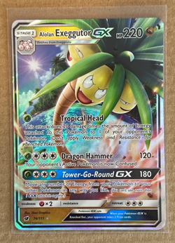 Alolan Exeggutor GX - Crimson Invasion #74/111 Rare 2017 Pokemon Trading Card. - Image 1
