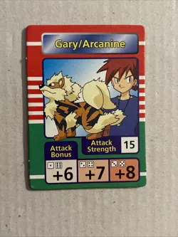 Pokemon Master Trainer Board Game 1999 Replacement Rival Card Gary/Arcanine - Image 1