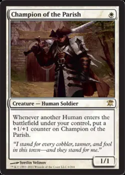 Moderate Play, English MTG Regular Champion of the Parish Innistrad Magic the Ga - Image 1