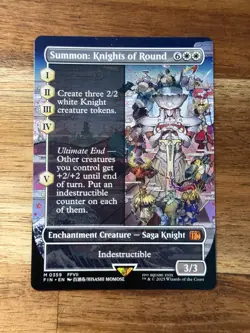 Final Fantasy Summon: Knights of Round Borderless non foil Magic MTG FIN359 - Image 1