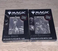 Ajani Goldmane Nicol Bolas Silver Plated Metal Card Magic The Gathering Fanattik - Image 1