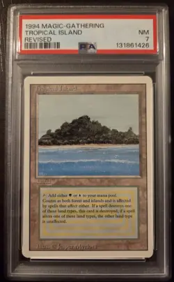 Tropical Island Revised PSA 7 NM - Graded MTG Magic the Gathering - Image 1