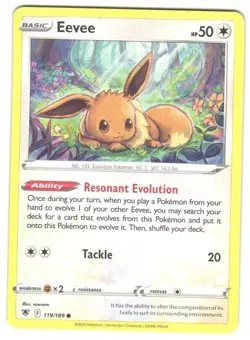 Pokemon SWSH10: Astral Radiance Eevee #119/189 LP Common - Image 1