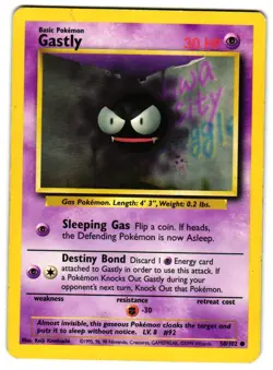 Pokemon Base Set Gastly #050/102 Common Lightly played - Image 1