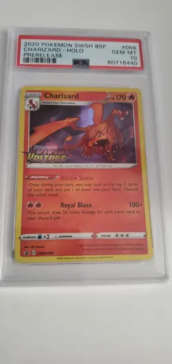 2020 Pokemon Vivid Voltage Prerelease Charizard Holo 66 Black Star Promo PSA 10 - Image 1