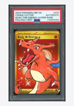 Pokemon PSA AUTH Basic Fire Energy Hyper Rare Cookie Cutter 2023 #230 OBF ENG - Image 1