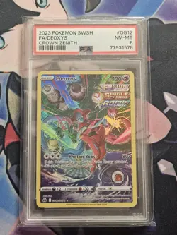 PSA 8 2023 Pokemon Sword And Shield Crown Zenith #GG12 Full Art FA Deoxys - Image 1