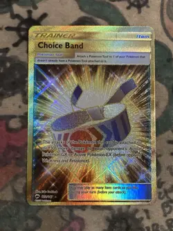 Pokemon TCG Choice Band Sun & Moon Burning Shadows 162/147 Holo Secret Rare Gold - Image 1