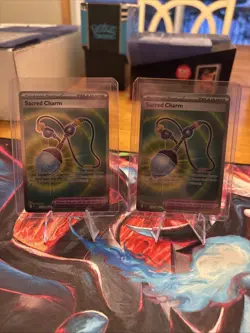 2x Pokemon TCG Sacred Charm 122/094 Full Art Ultra Rare Phantasmal Flames NM/M - Image 1