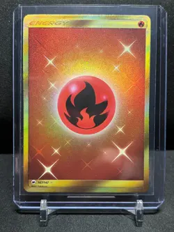 Fire Energy 167/147 Gold Secret Rare Holo Pokemon 2017 Burning Shadows - MP - Image 1