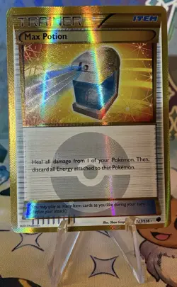 Pokemon TCG Holo Ultra Rare 2013 Max Potion 121/116 Gold LP - Image 1