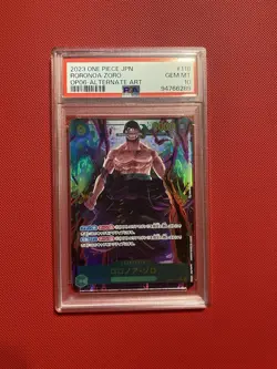 PSA 10 Roronoa Zoro (Alt Art) OP06-118 SEC Wings of Captain Japanese One Piece - Image 1