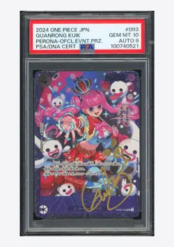 One Piece PSA10 AUTO9 Perona SR Guanrong Kuik 2024 OP06-093 Event Prize Japanese - Image 1