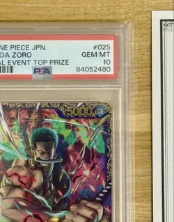 PSA 10 Roronoa Zoro Flagship Battle 2023 Winner Promo OP01 025 One Piece SR - Image 5